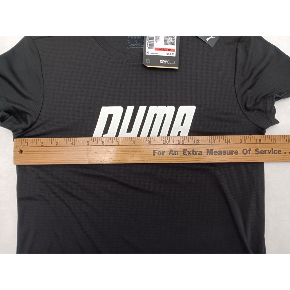 NEW Puma Run Logo SS Tee W Womens XS Black Reflective DryCell Running Shirt - Picture 8 of 12